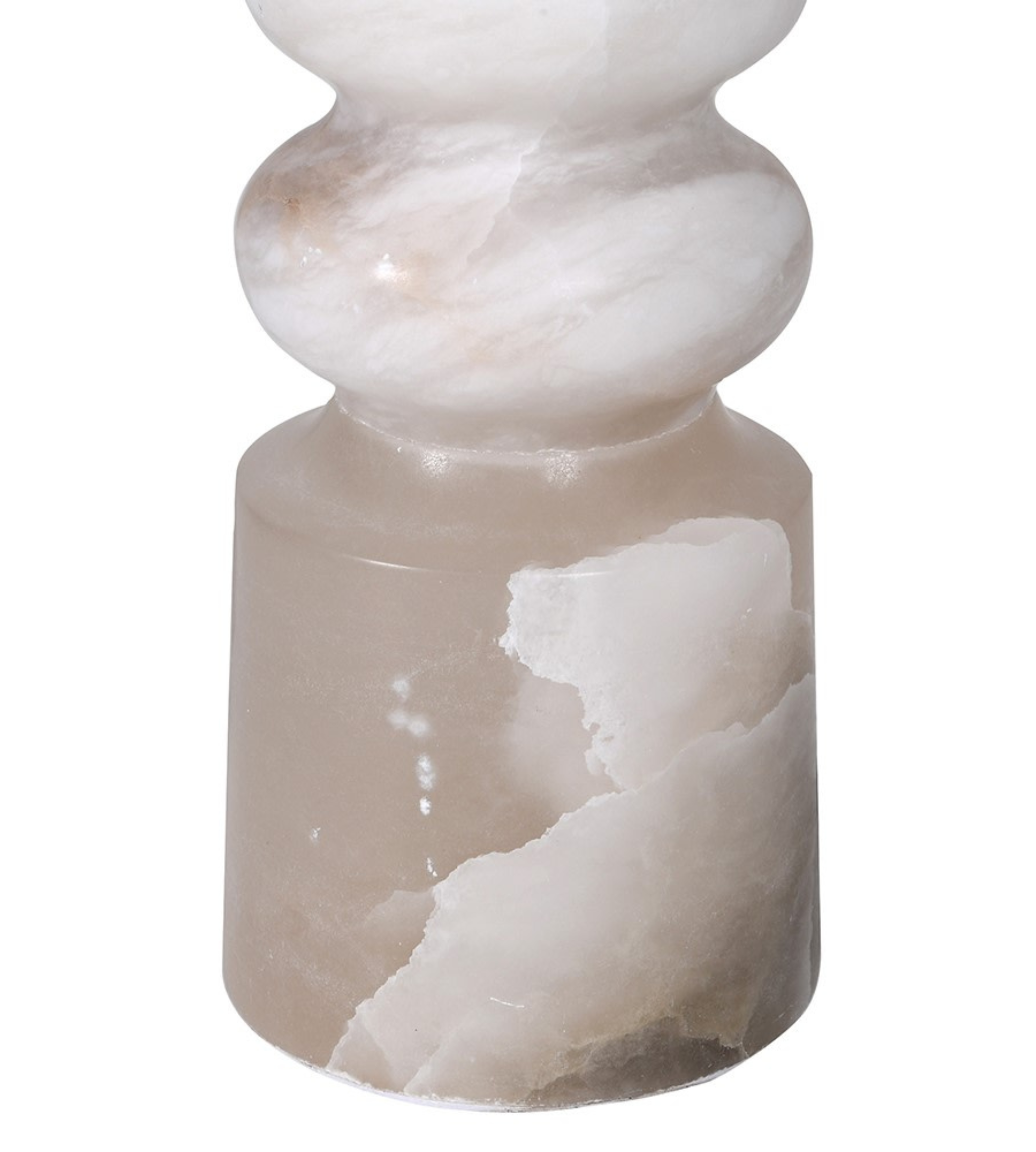 Tall Alabaster Table Lamp with Linen Shade