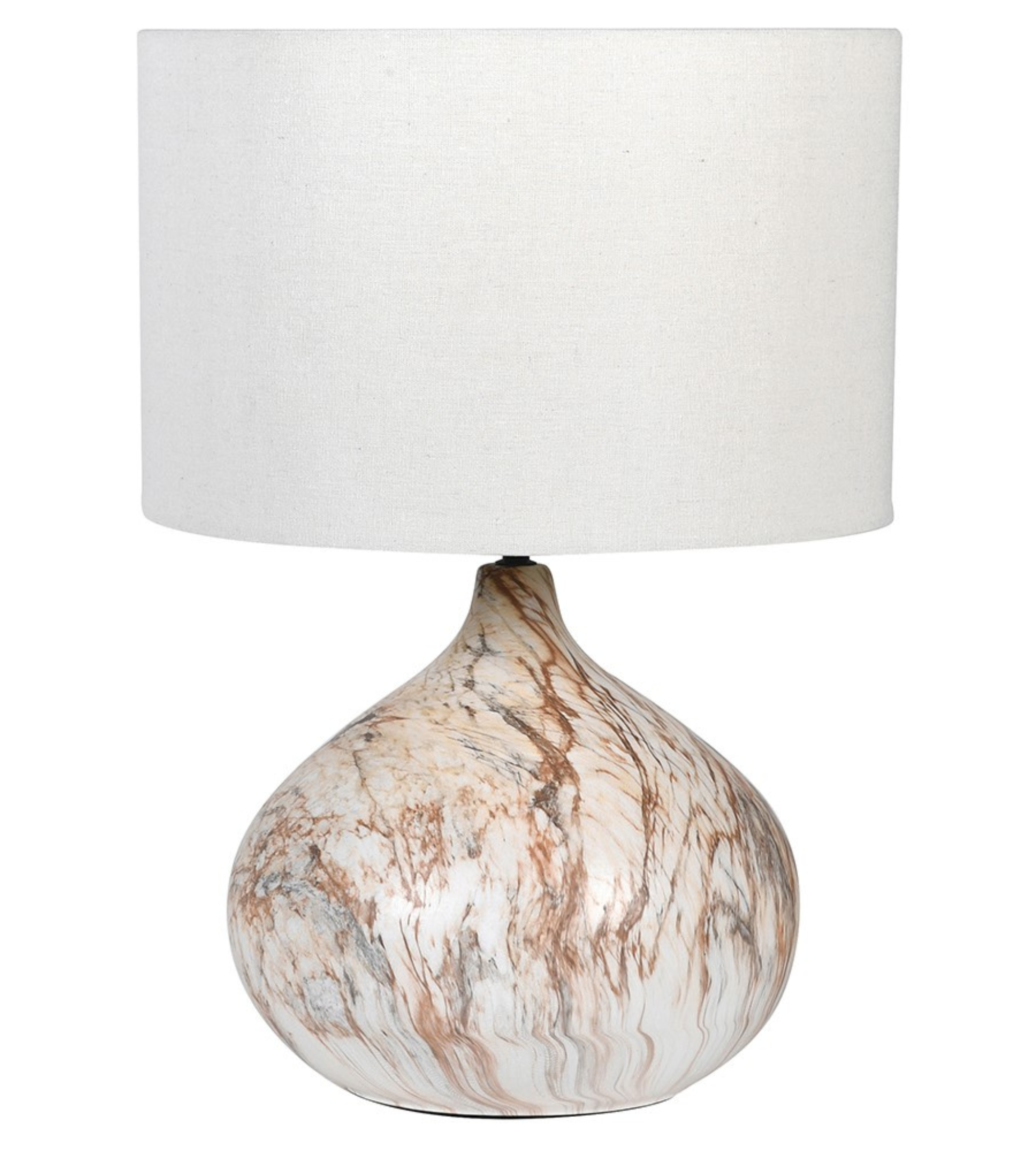 Brown and Blue Table Lamp with Linen Shade