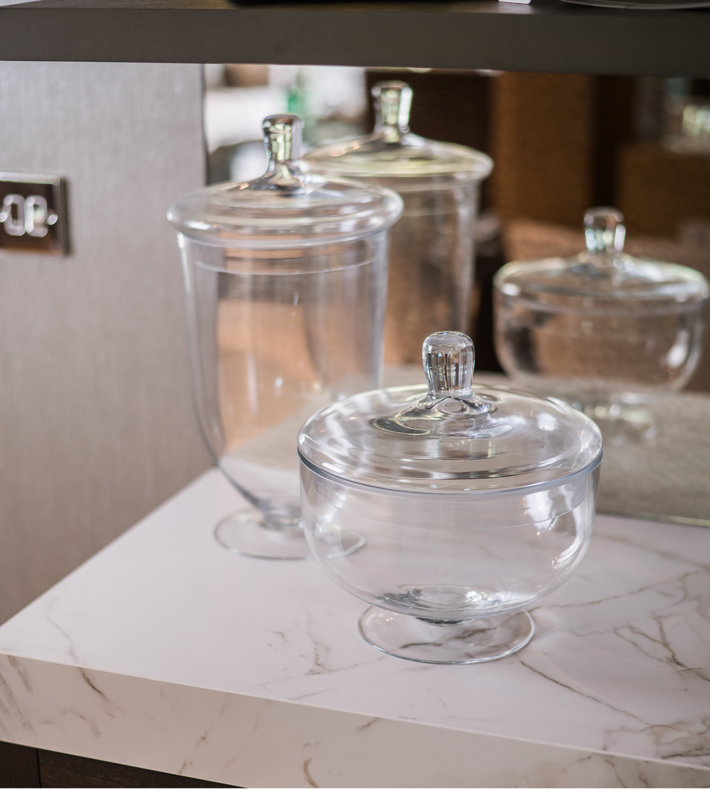 Glass Urn Lidded Jar