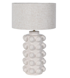 White Bobble Lamp with Linen Shade