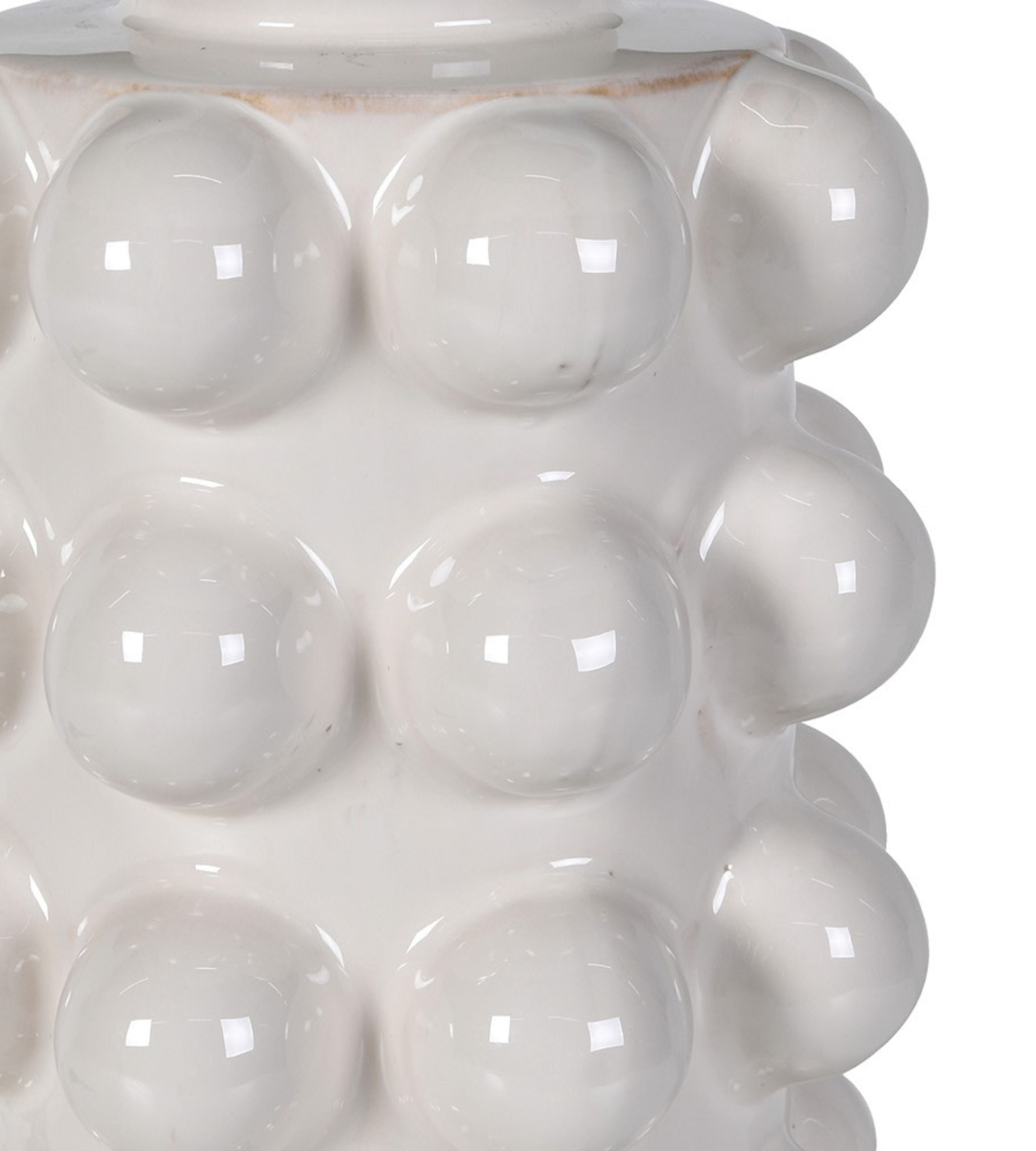 White Bobble Lamp with Linen Shade