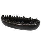Black Ceramic Oval Bobble Edged Bowl