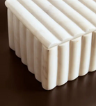 Isla Rectangular White Fluted Marble Box