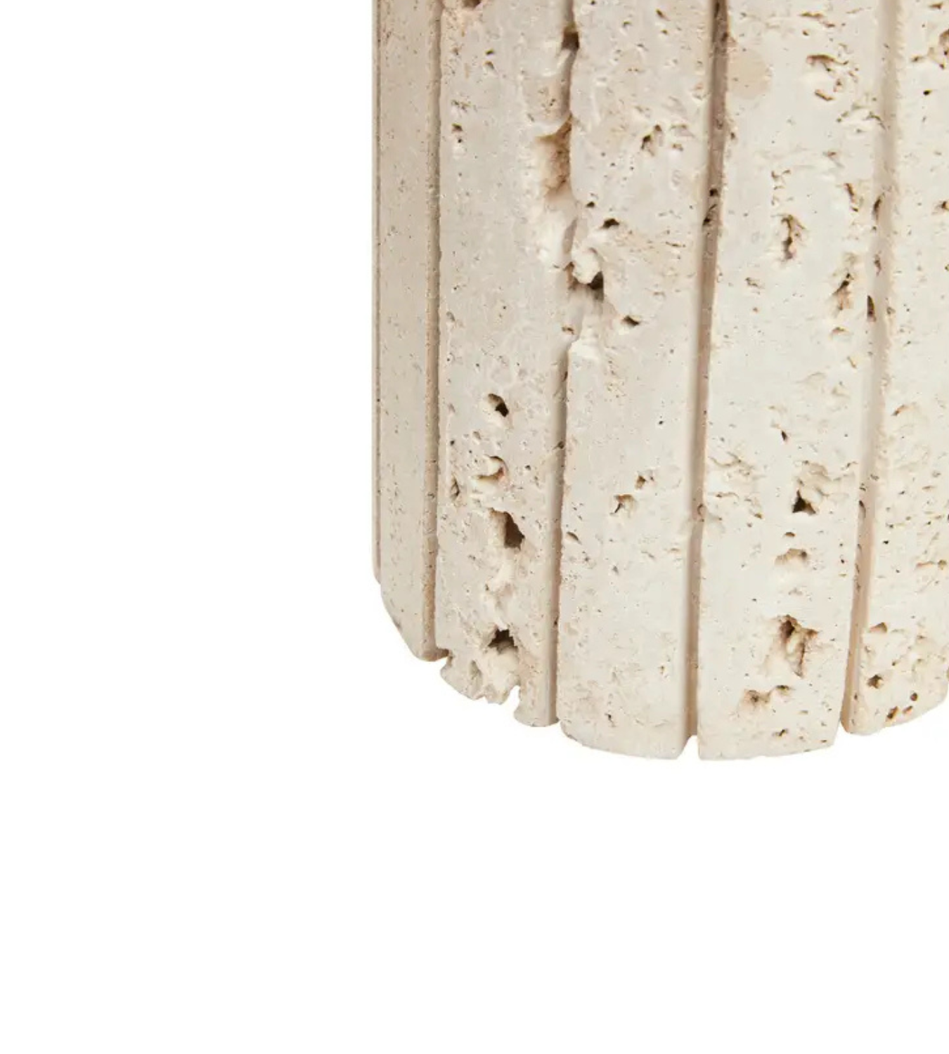 Travertine Ribbed Vase