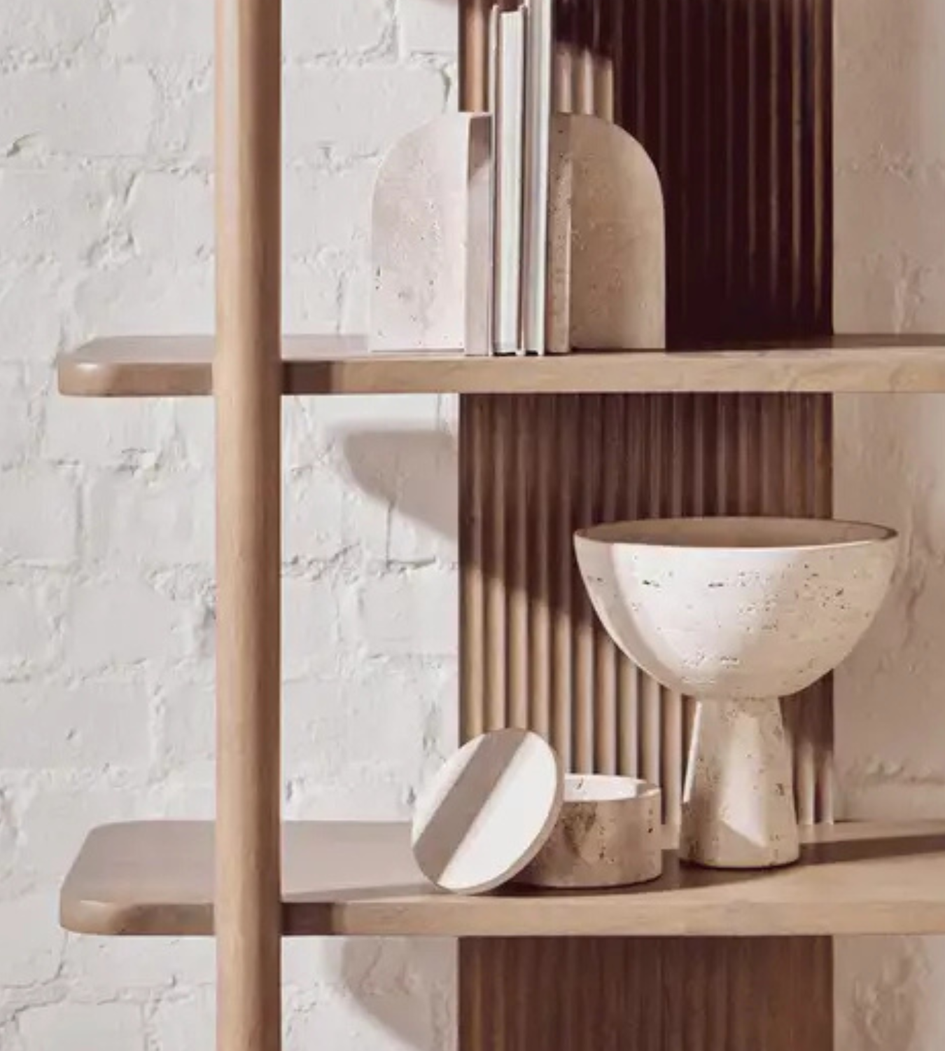 Travertine Pedestal Bowl