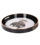 Dark Black & Gold Rimmed Elephant Tray