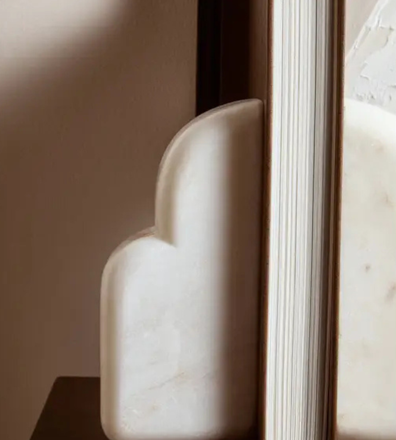 Luna White Marble Bookends – Set of Two