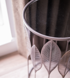 Set of 2 Grey Leaf Metal Side Tables