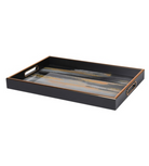 Abstract Gold and Black Decorative Tray