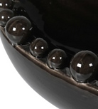 Black Ceramic Oval Bobble Edged Bowl