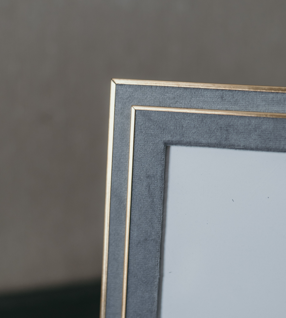 Grey and Gold Rim Photo Frame