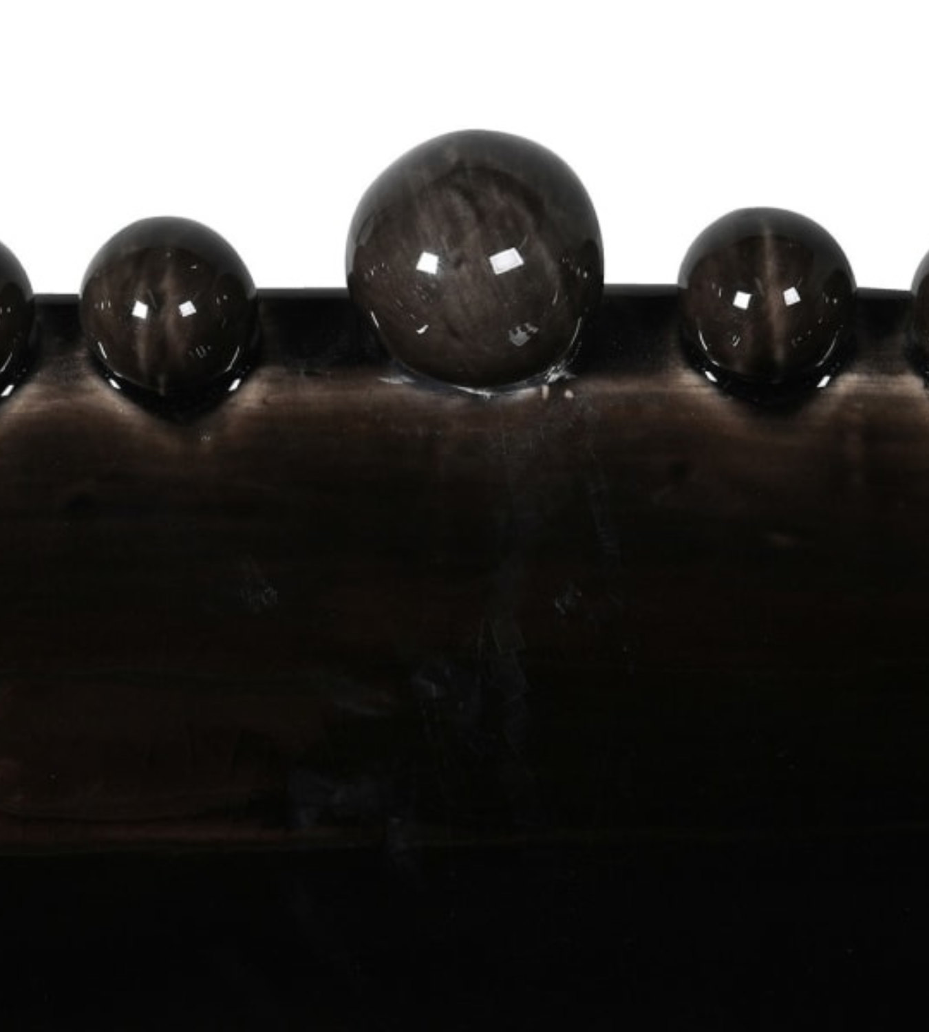 Black Ceramic Oval Bobble Edged Bowl