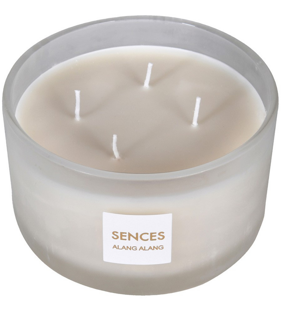 Sences White Alang Alang Lidded 4 Wick Candle