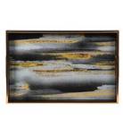 Abstract Gold and Black Decorative Tray