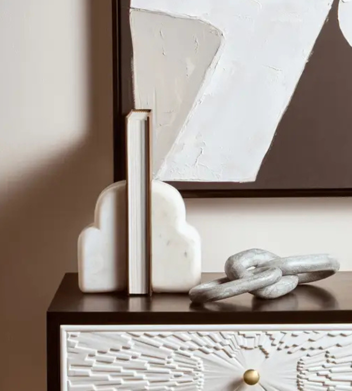 Luna White Marble Bookends – Set of Two