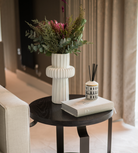 White Ceramic Ribbed Vase