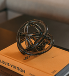 Hand Blown Grey Stripe Glass Knot Ornament