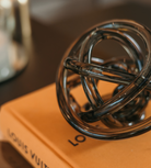 Hand Blown Grey Stripe Glass Knot Ornament