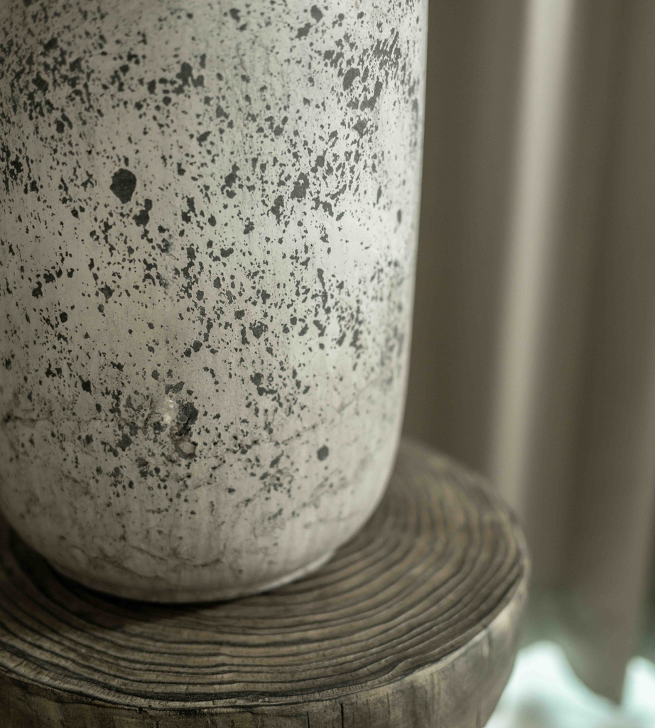 Tall Distressed Stone Vase