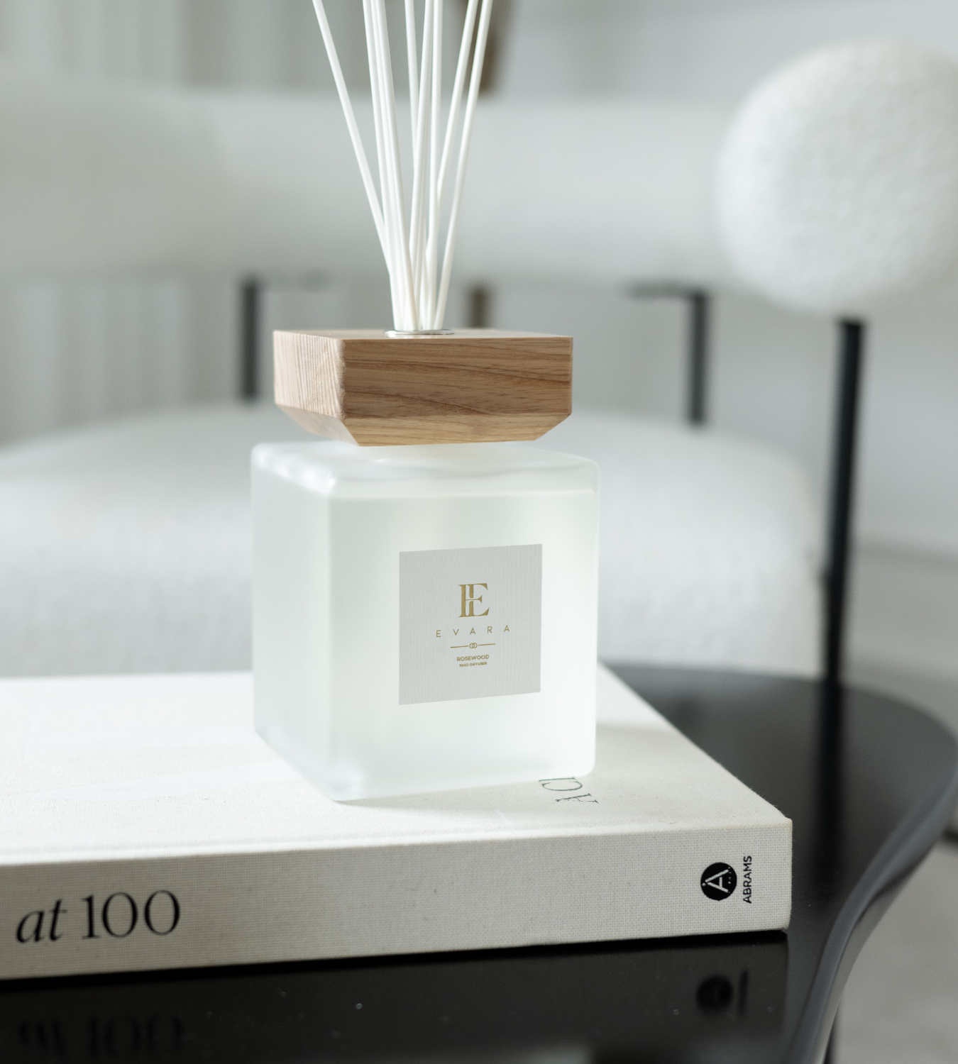 Evara Square Rosewood White Reed Diffuser Set - 1000ml