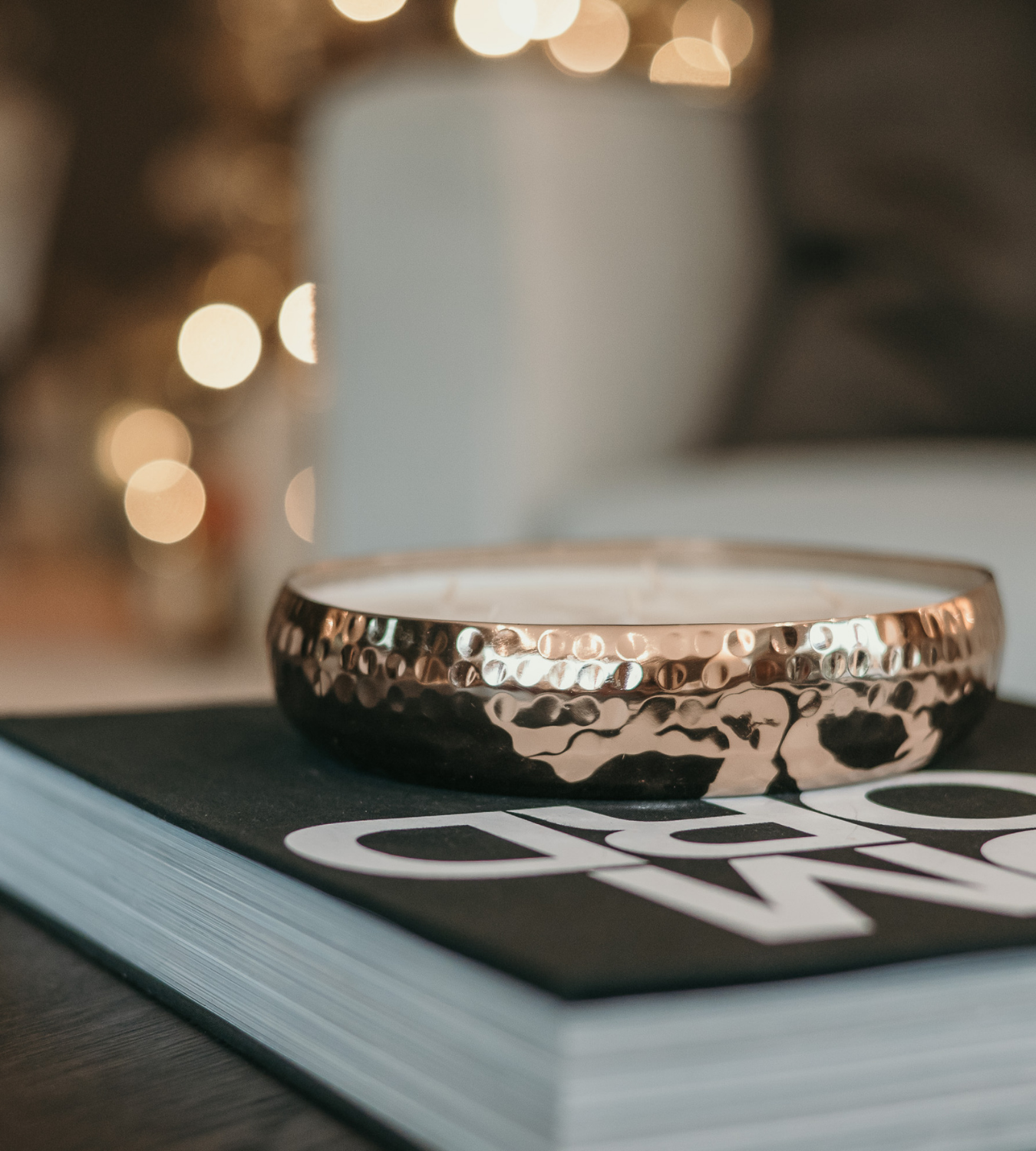 Small Rose Gold Orange Bergamot Candle in Gift Box