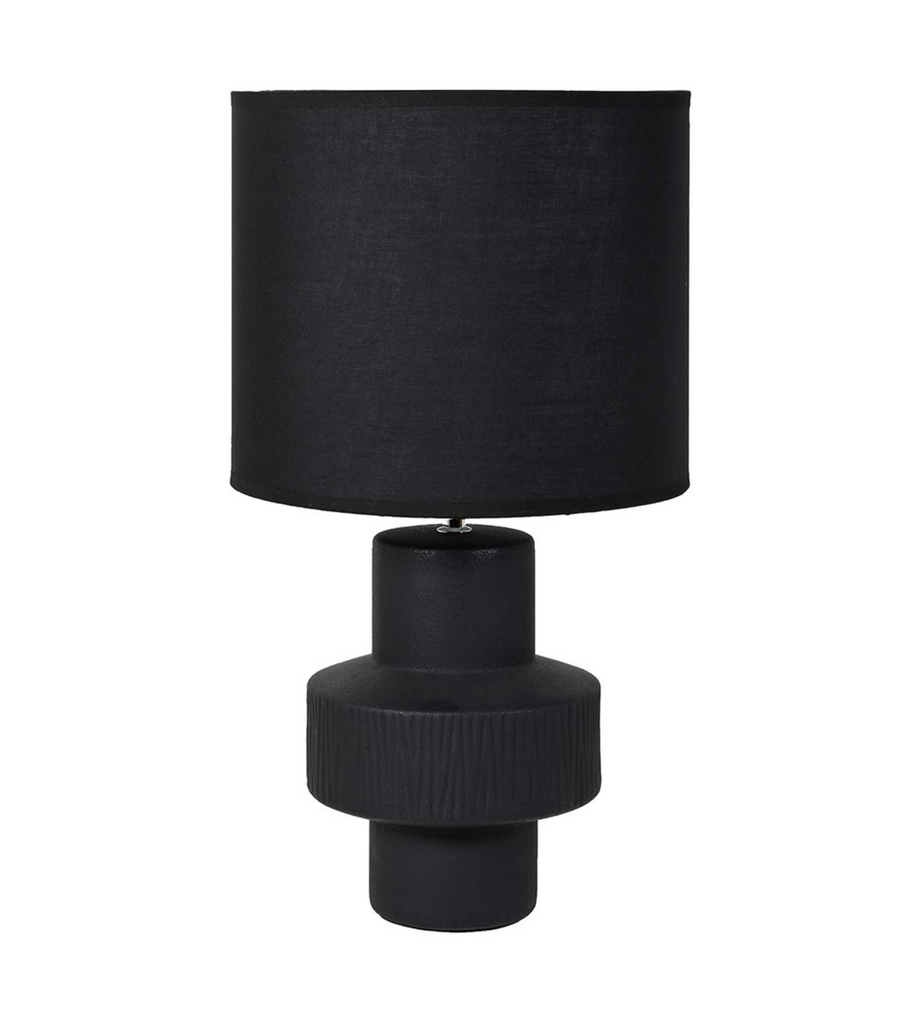 Black Cocoa Table Lamp with Linen Shade