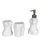 Set of 3 White Body Bathroom Accessories