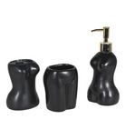 Set of 3 Black Body Bathroom Accessories