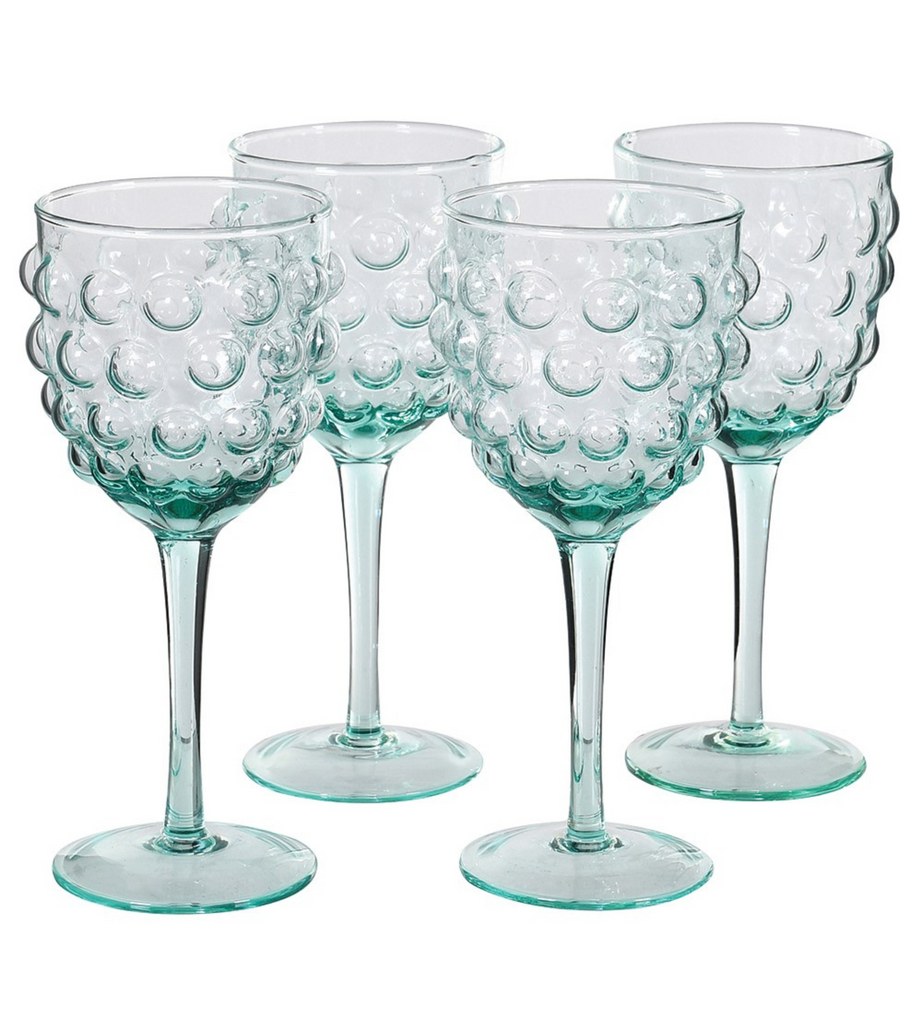 Set of 4 Mint Bubble Wine Glass