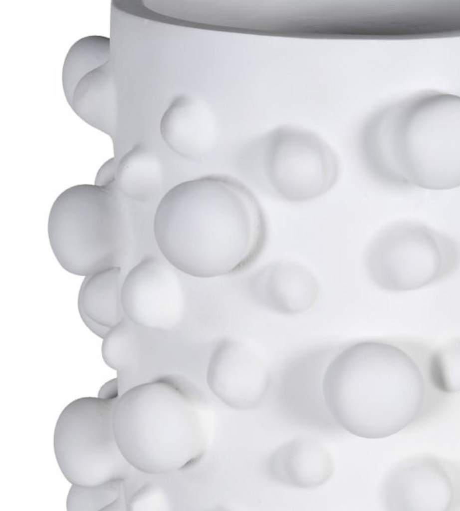 White Matte Bubble Cylinder Vase