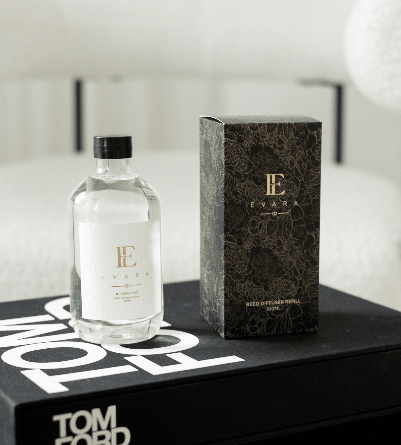 Evara Rose Wood 500ml Reed Diffuser Refill