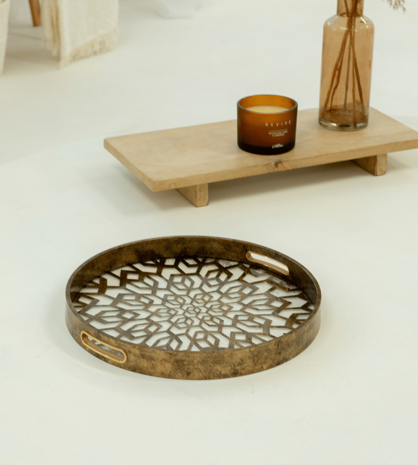 Antique Gold Mosaic Tray