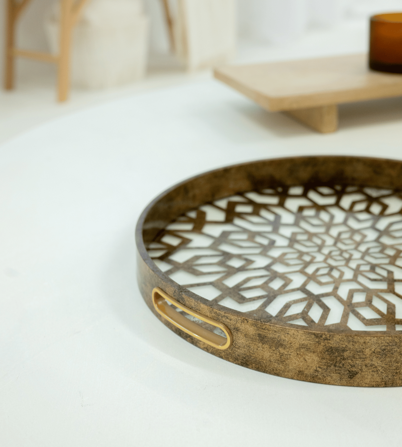 Antique Gold Mosaic Tray