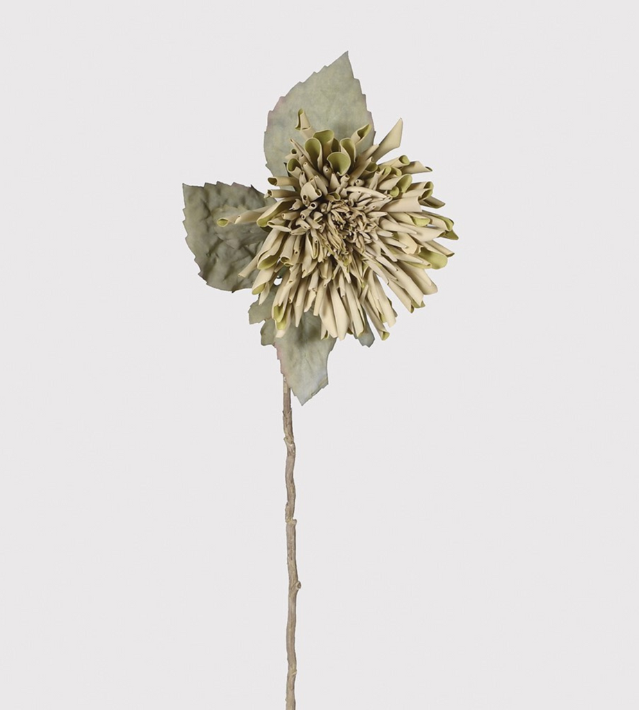 Beige Dahlia Spray with Leaves | Chloe Jade Home | Artificial Floral Stems