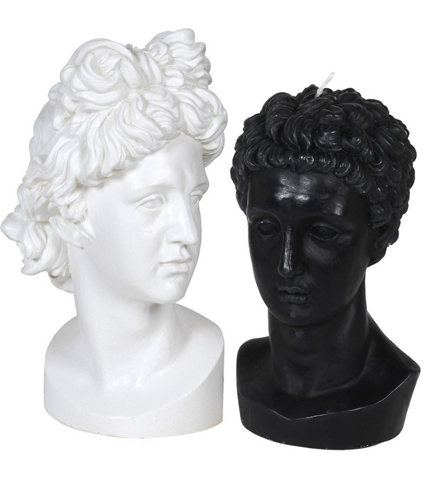Small Black & White Venus and Hermes Candles