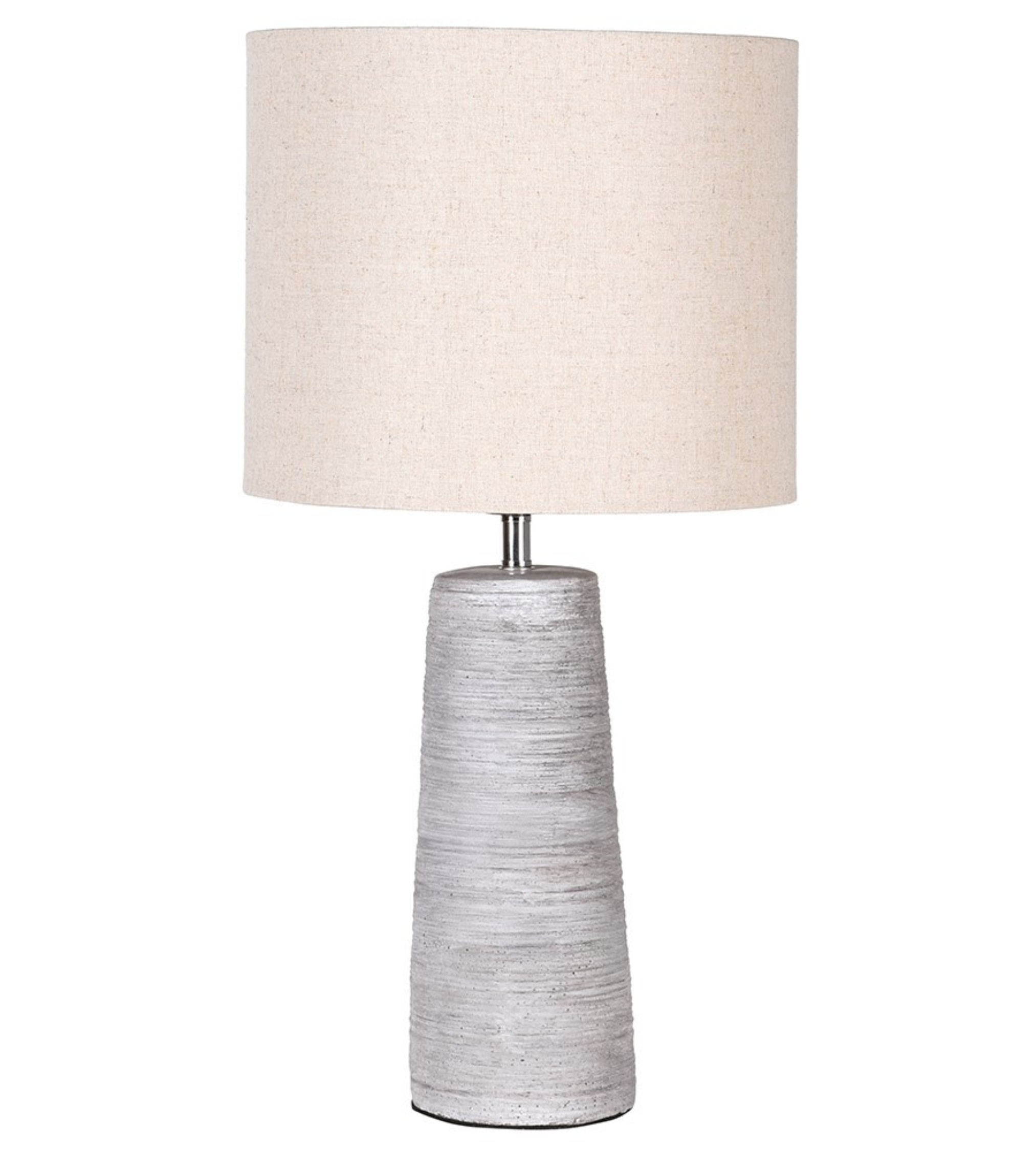 Grey Tapered Table Lamp with Linen Shade