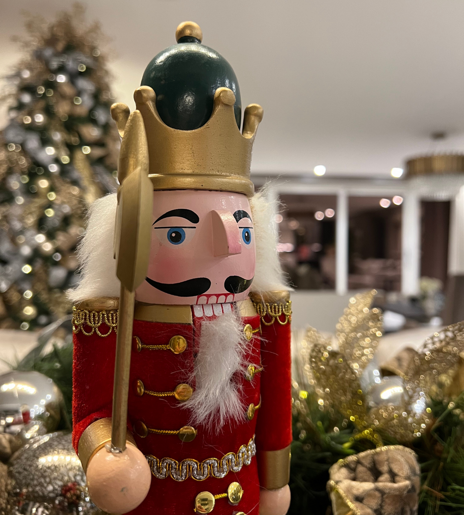 Red and Green Standing Wooden Christmas Nutcracker