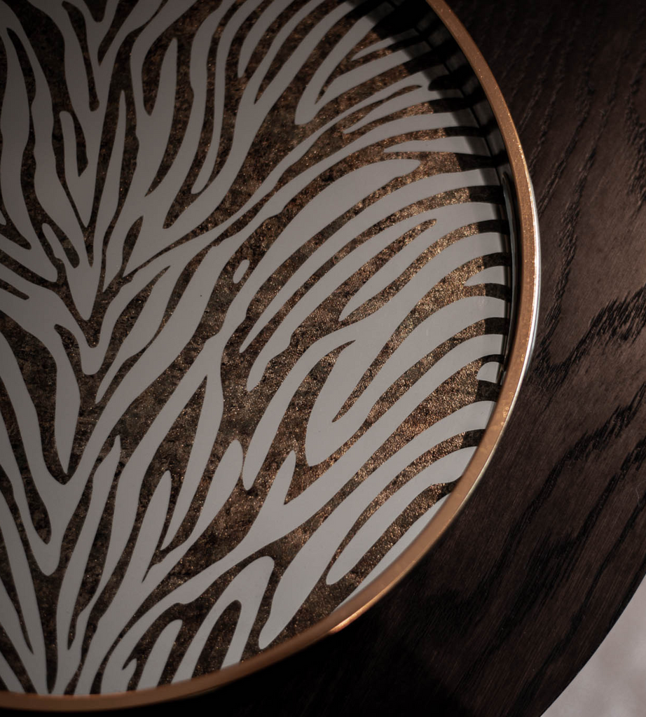 Zebra Pattern Antique Decorative Tray