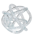 Clear Stripe Blown Glass Knot