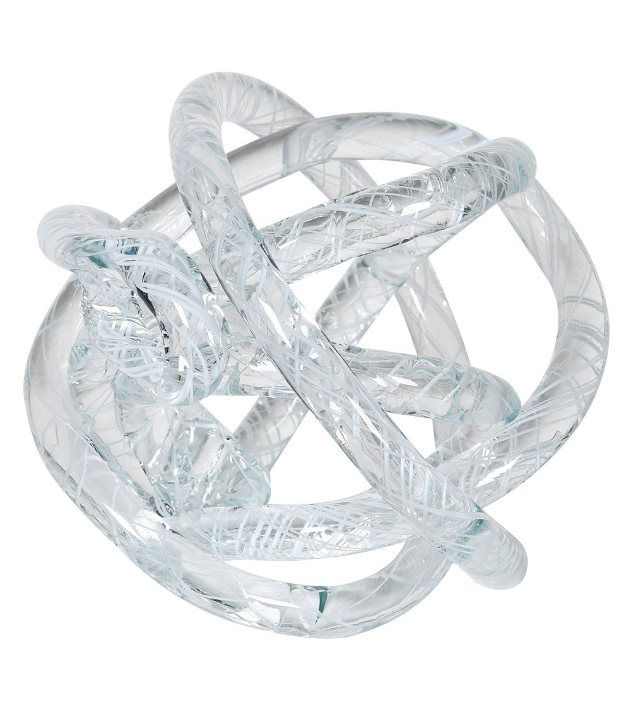 Clear Stripe Blown Glass Knot