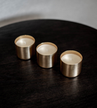 Set of 3 'White Sandalwood' Gold Candles