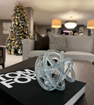 Clear Stripe Blown Glass Knot