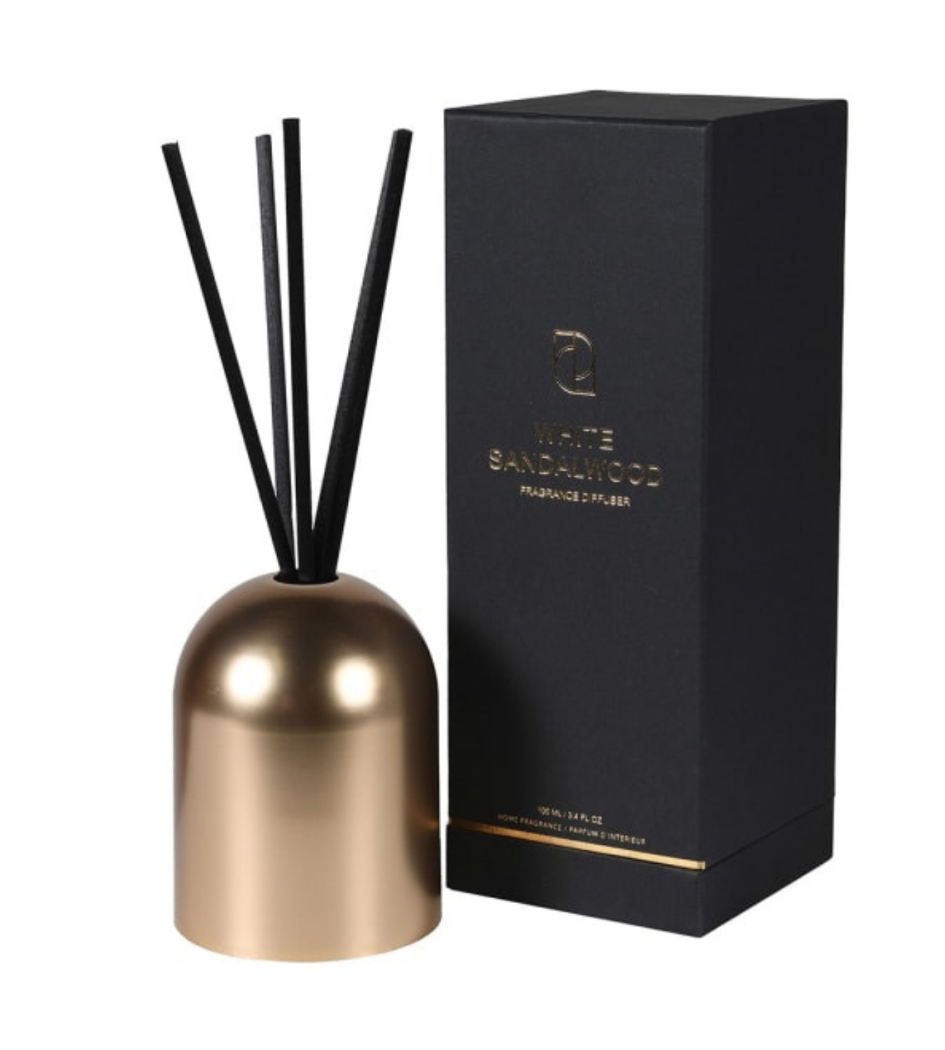 'White Sandalwood' Matte Gold Reed Diffuser
