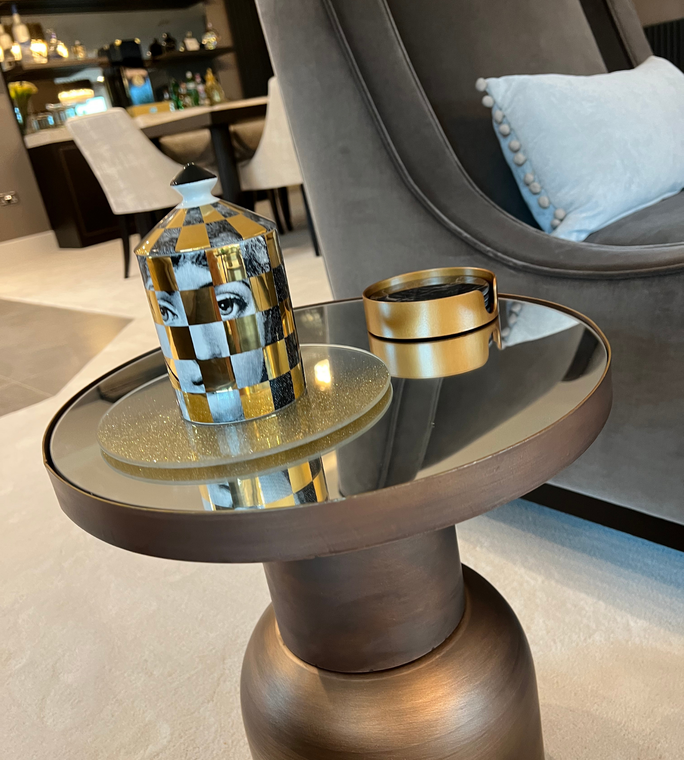 Small metal online round side table