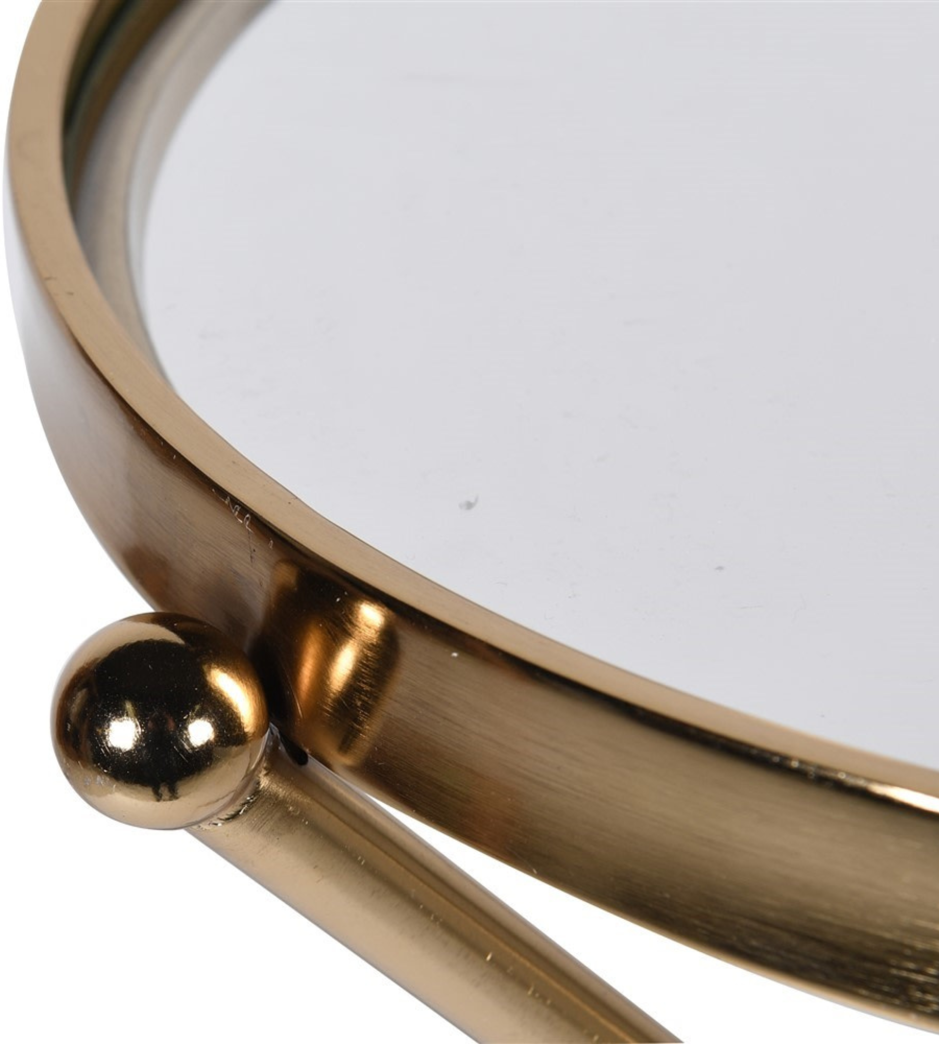 Glass Top Gold Round Side Table