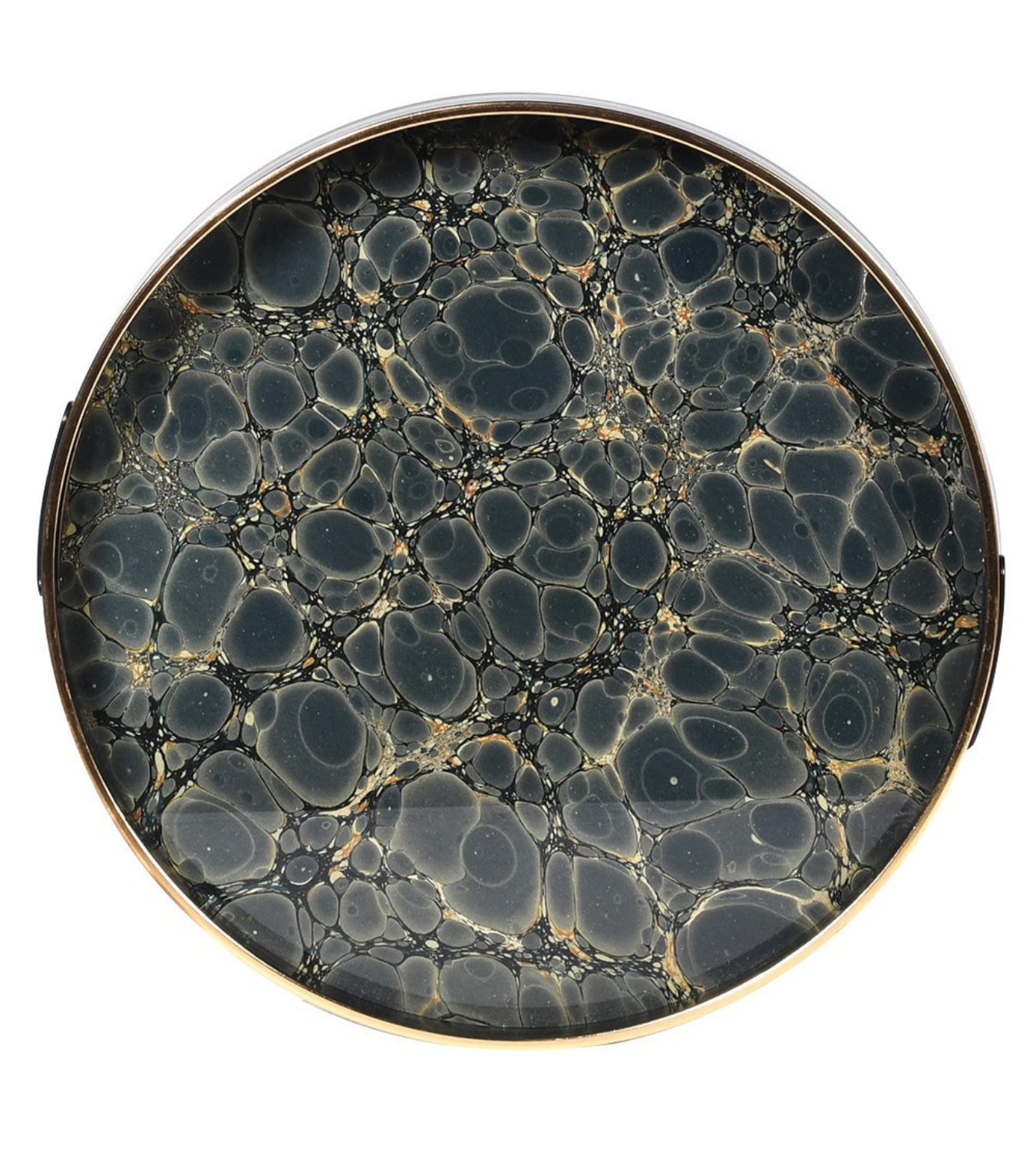 Indigo Blue and Gold Mottled Effect Tray