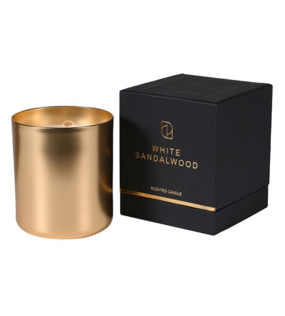'White Sandalwood' Matte Gold Candle