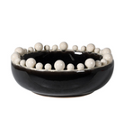 Black and Cream Ceramic Bobble Edged Bowl