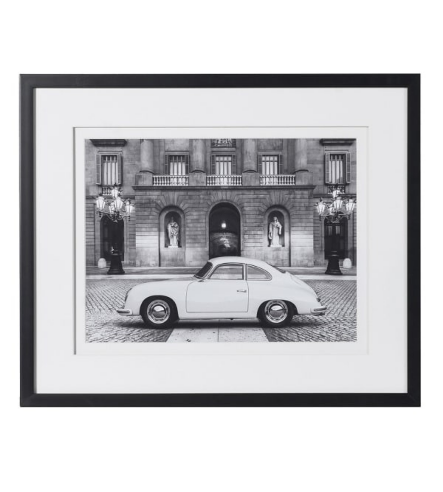 Framed Porsche Print - Black & White