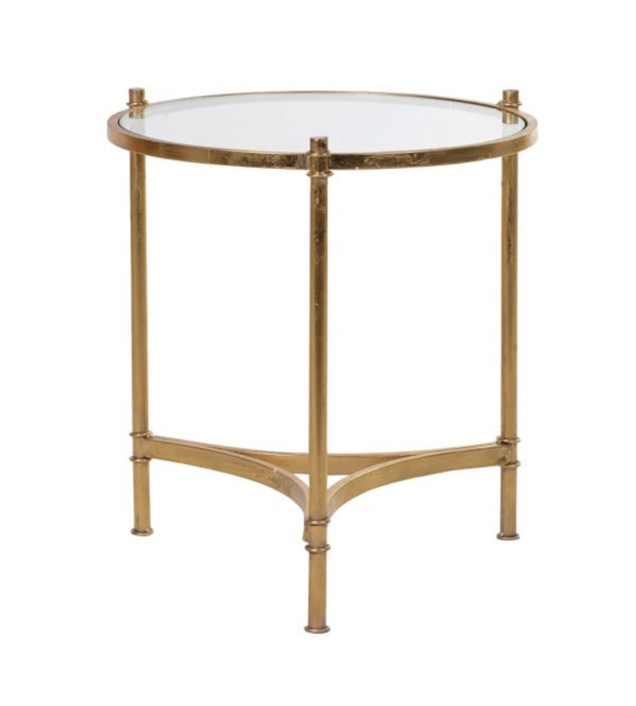 Gold Glass Round Side Table